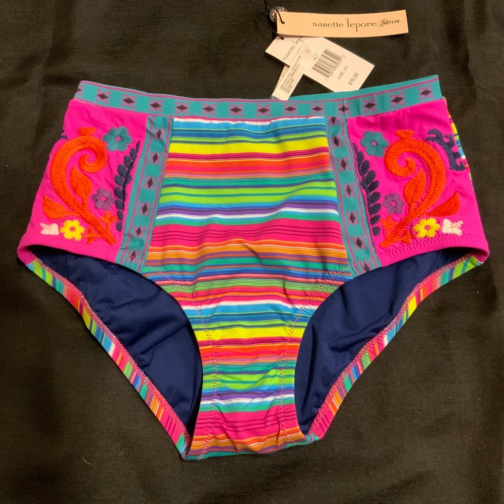 Nannette Lepore High Waist Swim Bottom.  Size XS.  NWT.  Retail $76